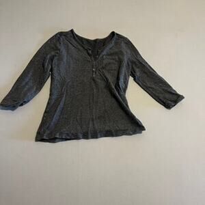 Mudd | Charcoal Gray Heather Knit Button Henley Top - Size S